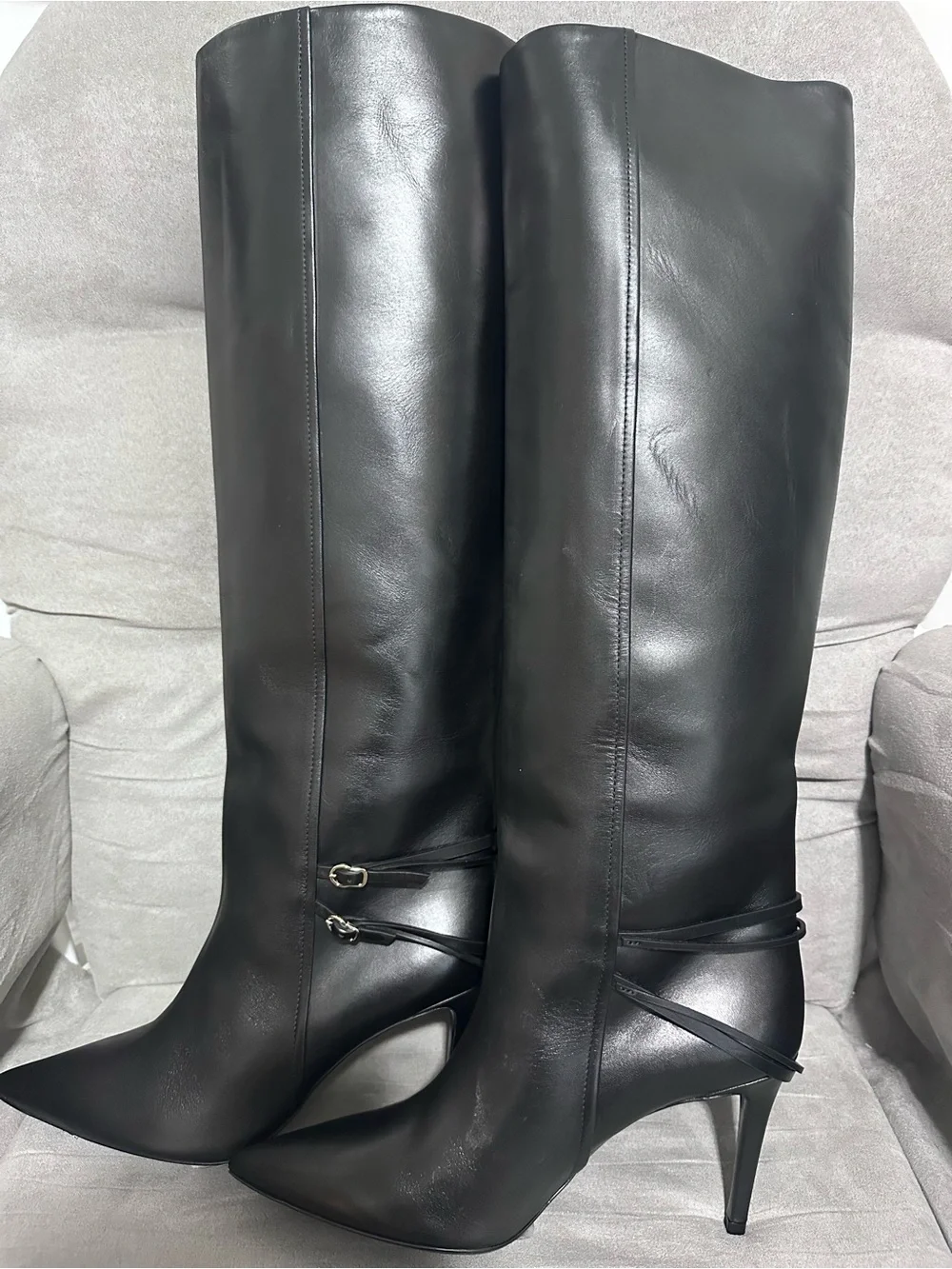 DOROTHEE SCHUMACHER “On Point” Black Leather Knee-High Boots | EU 41